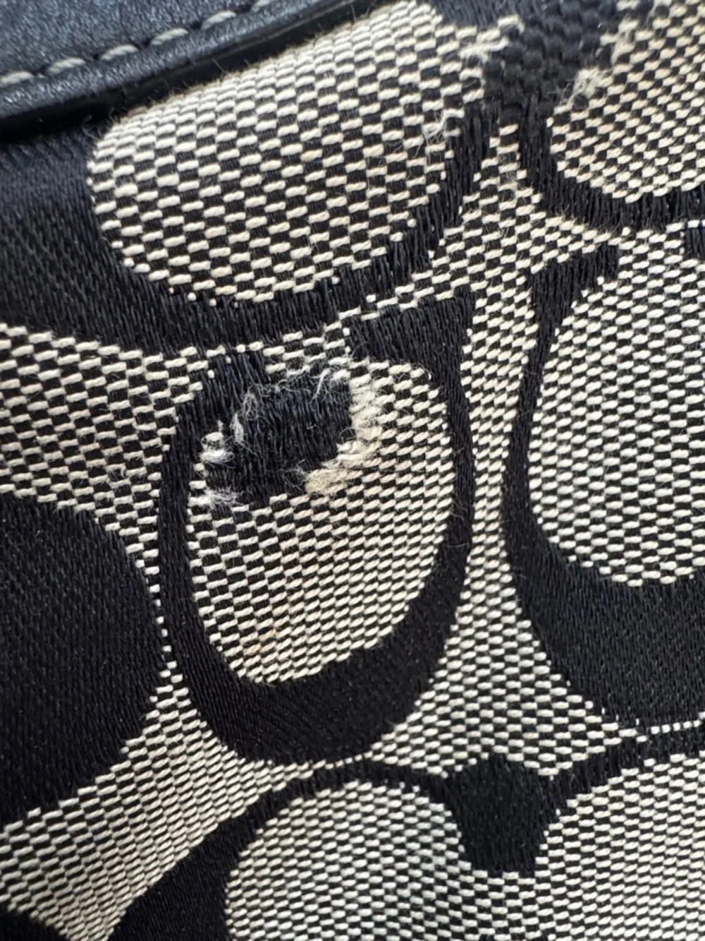 Coach Vintage Black and Gray Signature Jacquard Shoulder Bag